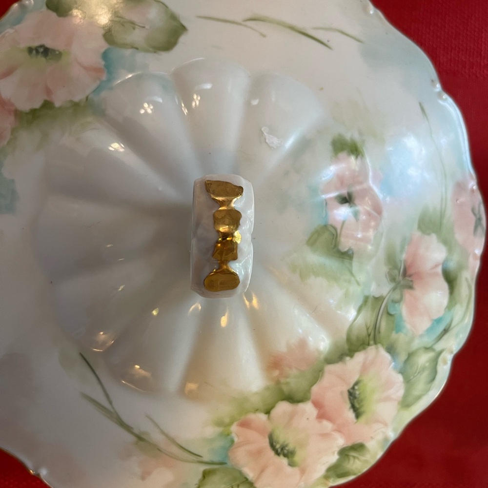 Floral Serveware with Gold Accents
